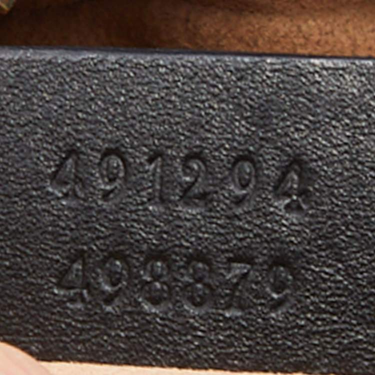 Pre Owned Gucci Black Matelassé Leather GG Marmont Belt Bag