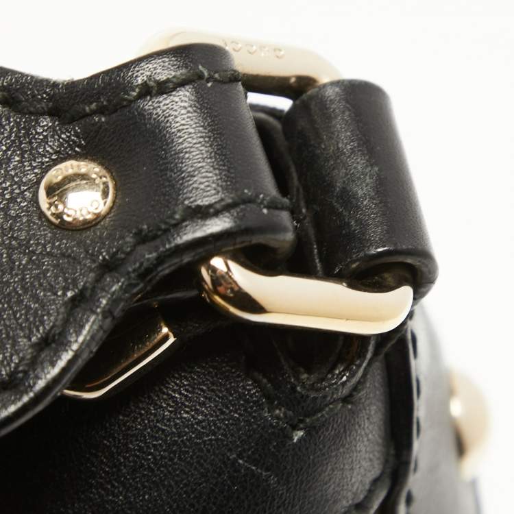 Pre Owned Gucci Beige/Black GG Canvas and Leather Medium Sukey Hobo