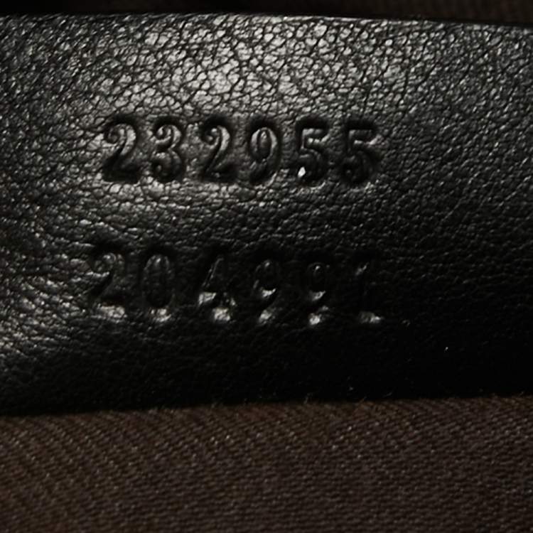 Pre Owned Gucci Beige/Black GG Canvas and Leather Medium Sukey Hobo