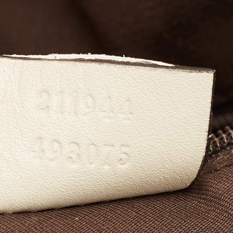 Pre Owned Gucci Beige GG Canvas and Leather Medium Sukey Tote