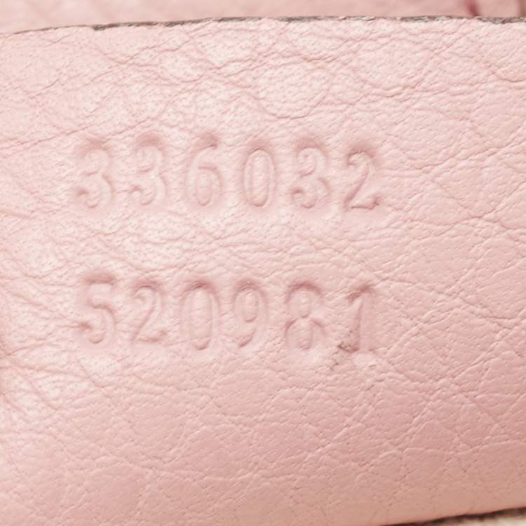 Pre Owned Gucci Old Rose Leather Bamboo Handle Tote