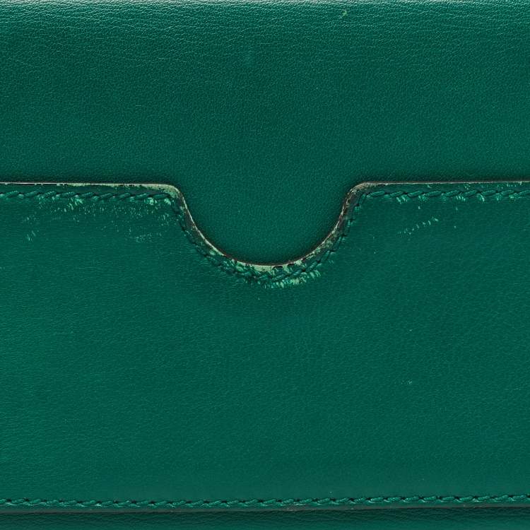 Pre Owned Gucci Green Leather Small Padlock Shoulder Bag