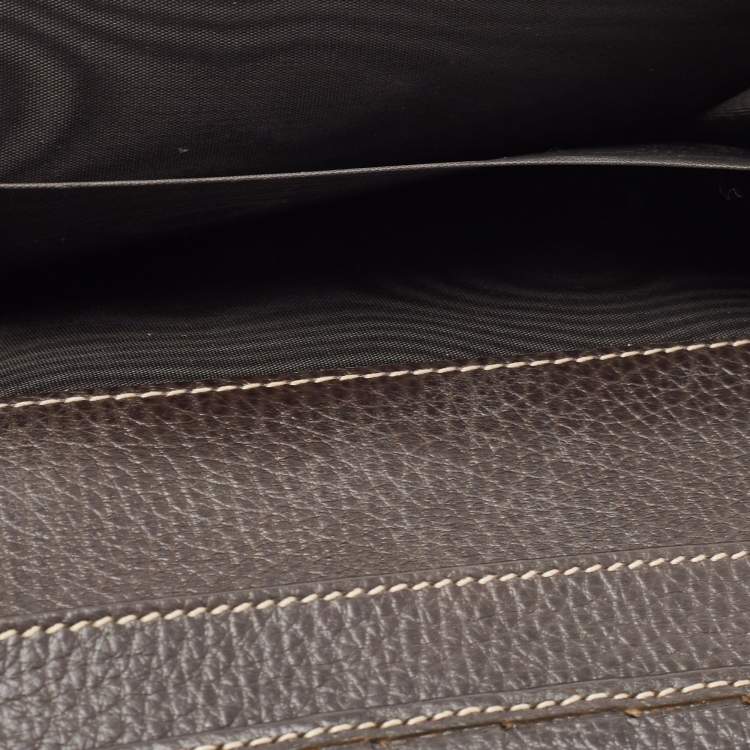 Pre Owned Gucci Beige/Brown GG Crystal Canvas and Leather Flap Continental Wallet