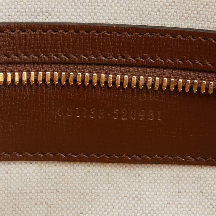 Pre Owned Gucci Beige/Brown Carnation Print GG Supreme Canvas and Leather Carry On Duffel Bag