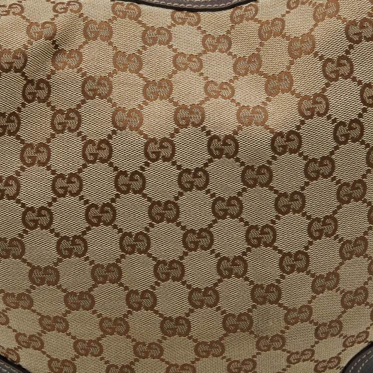 Pre Owned Gucci Beige/Brown GG Canvas and Leather Princy Hobo
