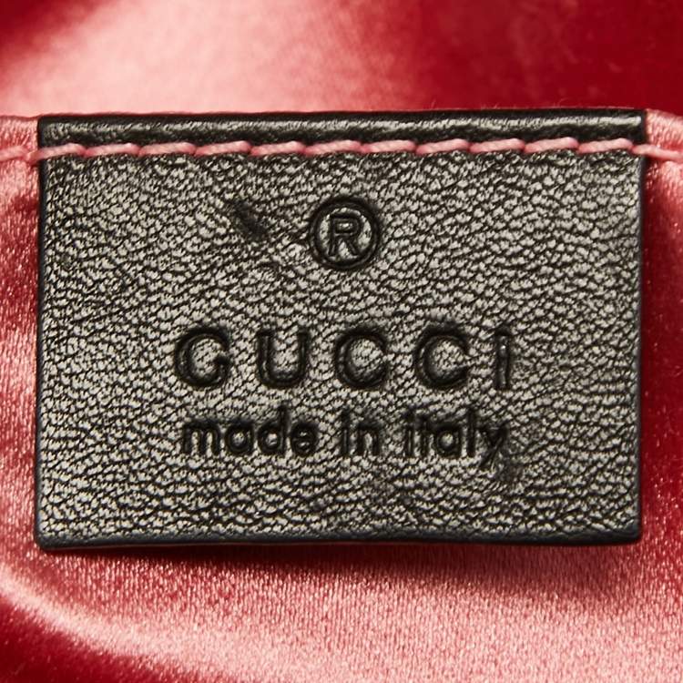 Pre Owned Gucci Black Matelasse Velvet Mini GG Marmont Shoulder Bag