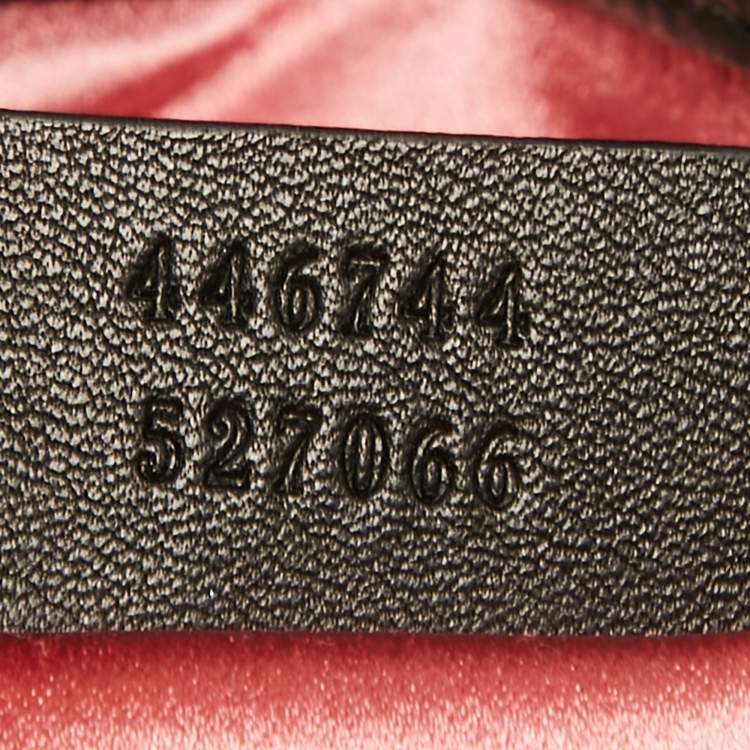 Pre Owned Gucci Black Matelasse Velvet Mini GG Marmont Shoulder Bag