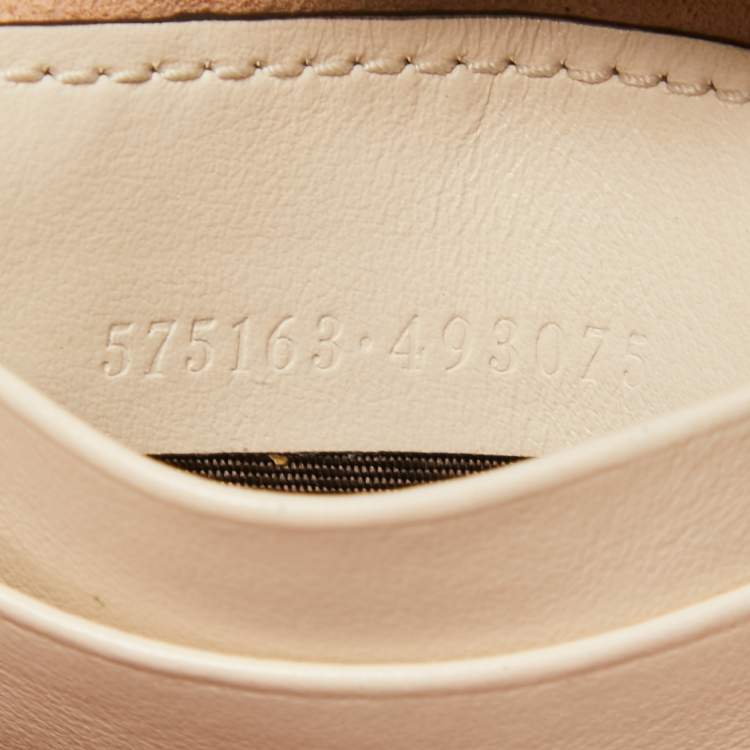 مملوكة مسبقًا Gucci Off White Matelassé Leather Mini GG Marmont Bucket Bag