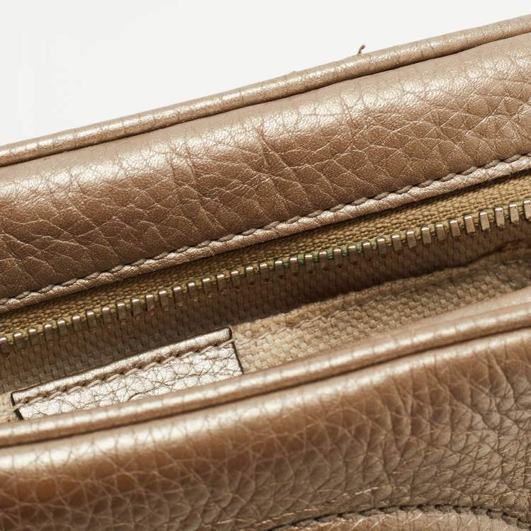 Pre Owned Gucci Metallic Leather Small Soho Disco Crossbody Bag