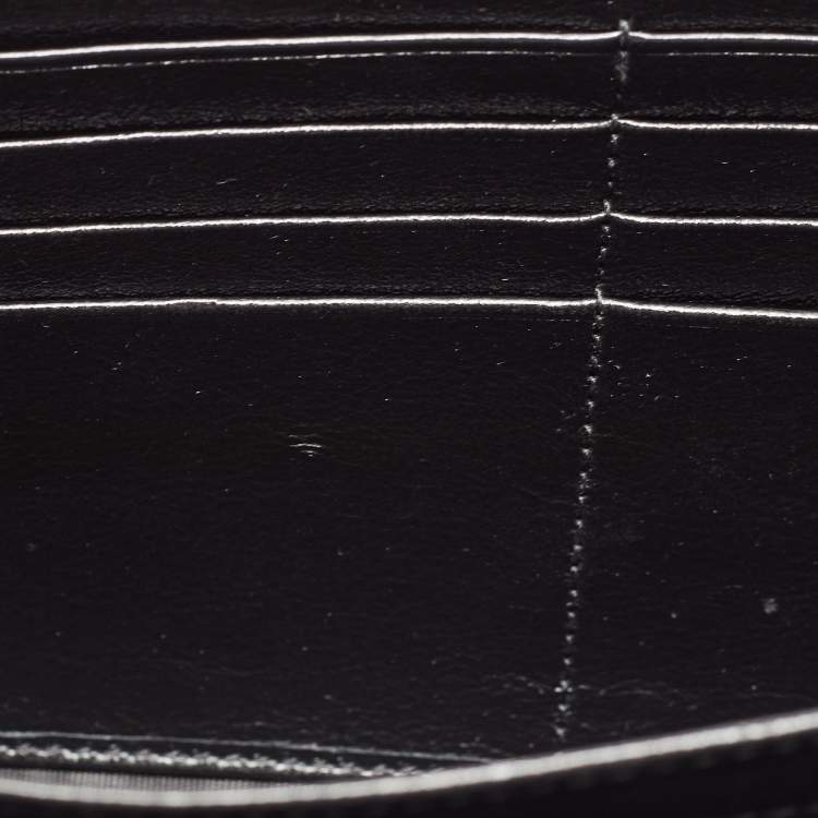 Pre Owned Gucci Black/Red Diagonal Quilt Leather GG Marmont Torchon Wallet on Chain