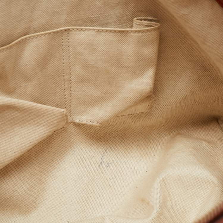 Pre Owned Gucci Brown/Beige GG Canvas Medium Web Top Handle Bag