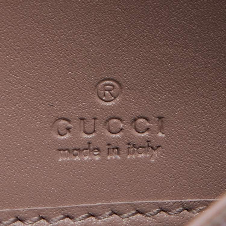 Pre Owned Gucci Pink Guccissima Leather Mayfair Bow Continental Flap Wallet