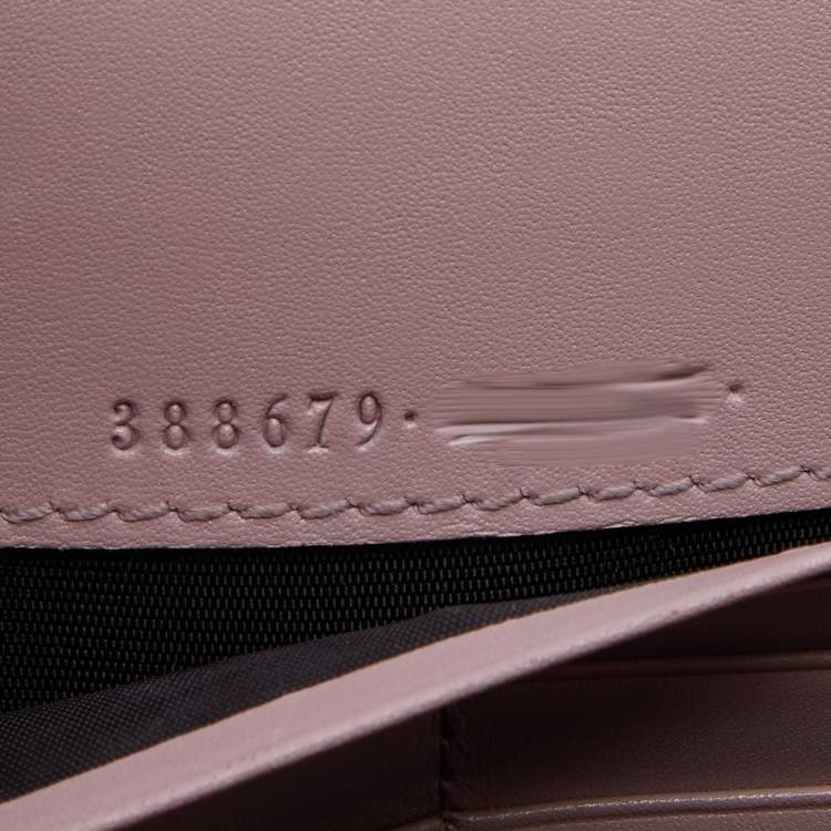 Pre Owned Gucci Pink Guccissima Leather Mayfair Bow Continental Flap Wallet