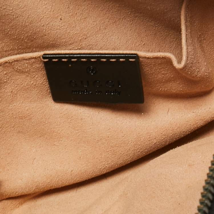 Pre Owned Gucci Black Matelassé Leather GG Marmont Belt Bag