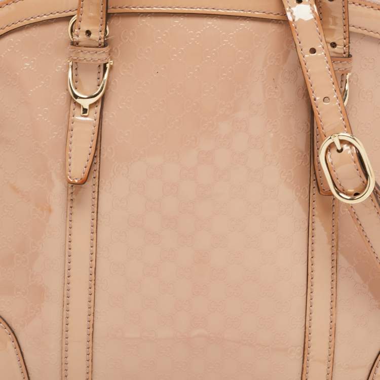 Pre Owned Gucci Pink Microguccissima Patent Leather Nice Dome Satchel