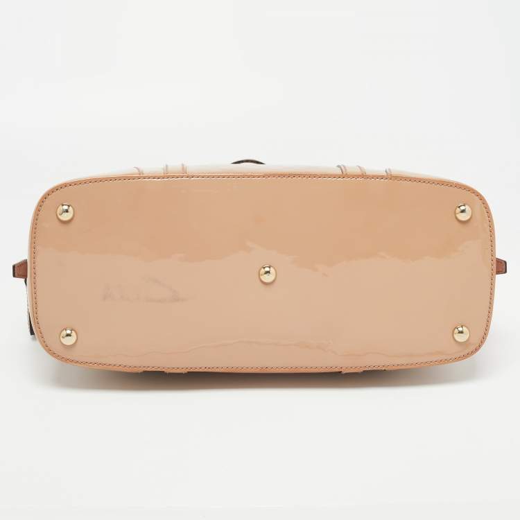 Pre Owned Gucci Pink Microguccissima Patent Leather Nice Dome Satchel