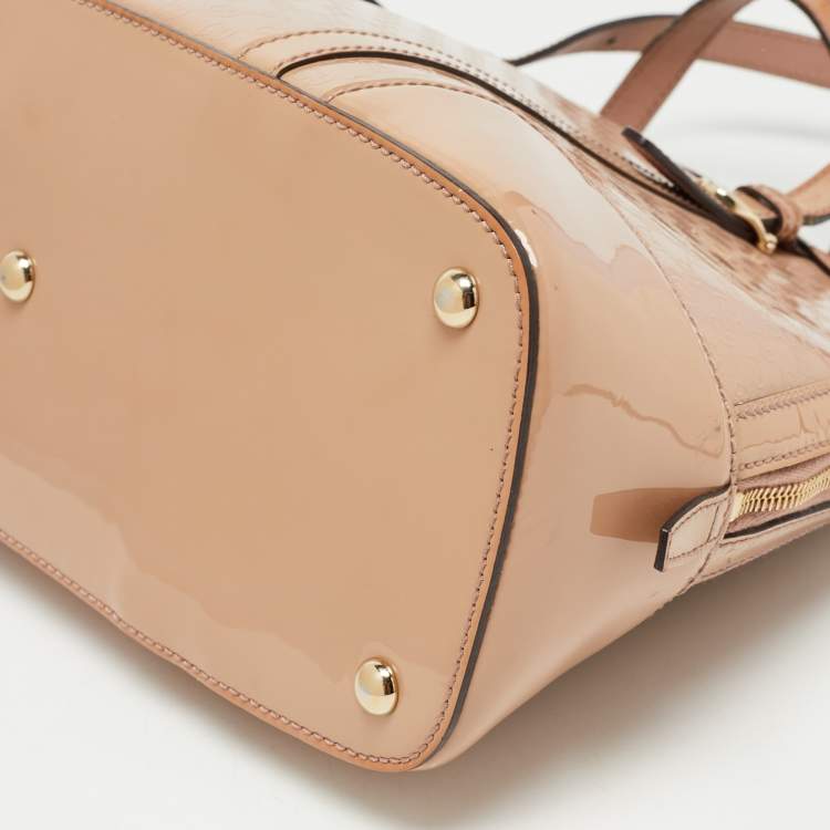 Pre Owned Gucci Pink Microguccissima Patent Leather Nice Dome Satchel