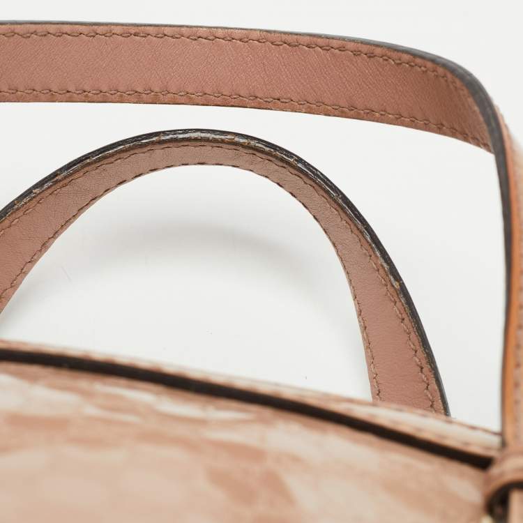 Pre Owned Gucci Pink Microguccissima Patent Leather Nice Dome Satchel