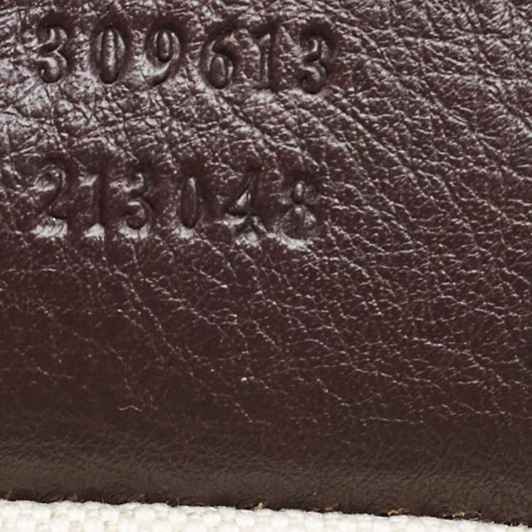 Pre Owned Gucci Dark Brown GG Supreme Canvas and Leather Medium Nice Tote