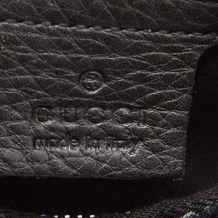 Pre Owned Gucci Black Leather Small Web Horsebit Heritage Hobo