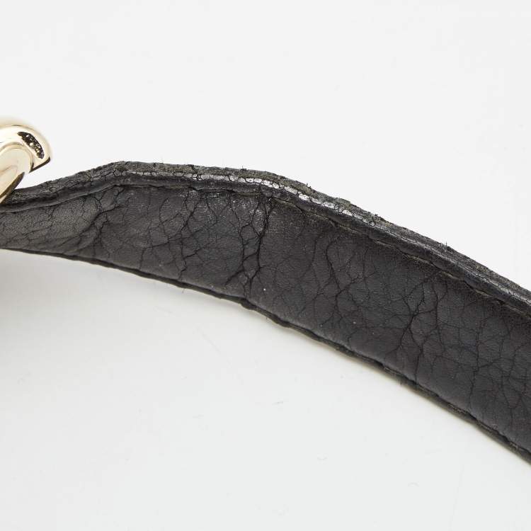 Pre Owned Gucci Black Leather Small Web Horsebit Heritage Hobo
