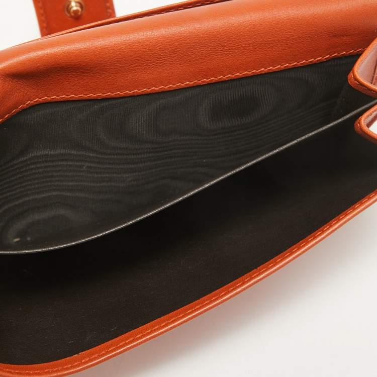 Pre Owned Gucci Orange Guccissima Leather Long Wallet
