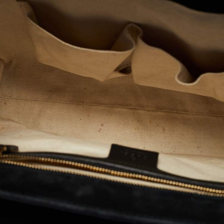 Pre Owned Gucci Black Patent Leather Large Emily Chain Shoulder Bag