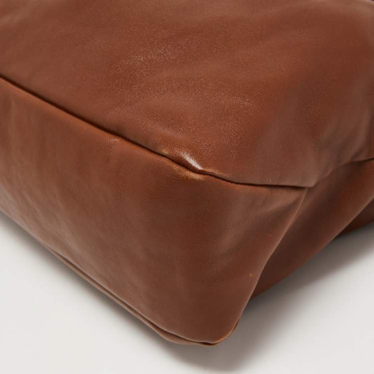 مملوكة مسبقًا Gucci Brown Leather Medium Horsebit Handle Hobo 