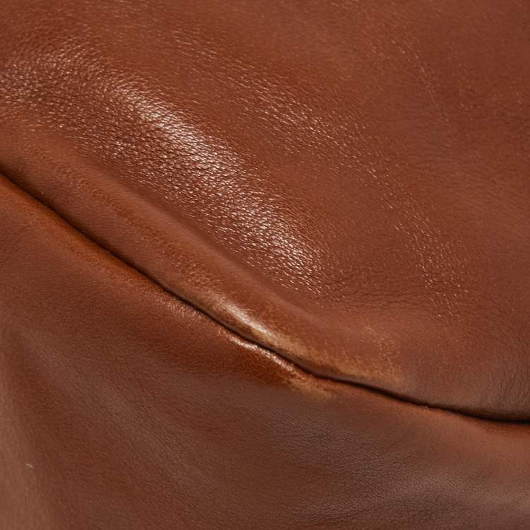 مملوكة مسبقًا Gucci Brown Leather Medium Horsebit Handle Hobo 
