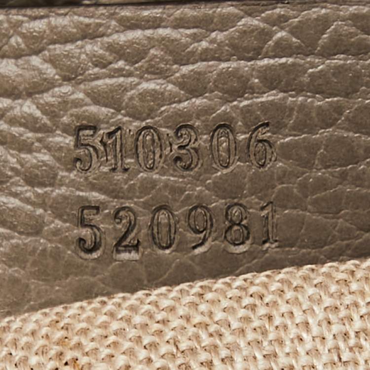 Pre Owned Gucci Grey Leather Medium Interlocking G Top Handle Bag