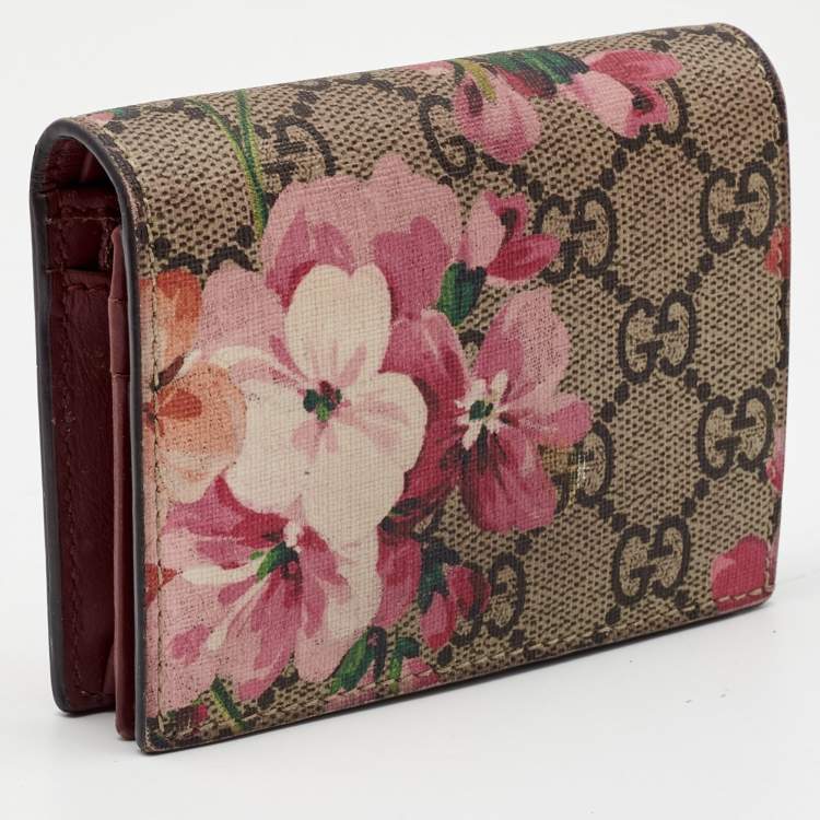 Pre Owned Gucci Multicolor GG Supreme Blooms Canvas Card Case