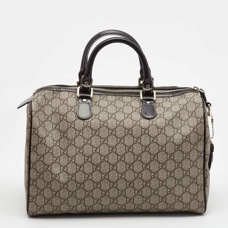 مملوكة مسبقًا Gucci Beige/Ebony GG Supreme Canvas Medium Tattoo Heart Joy Boston Bag
