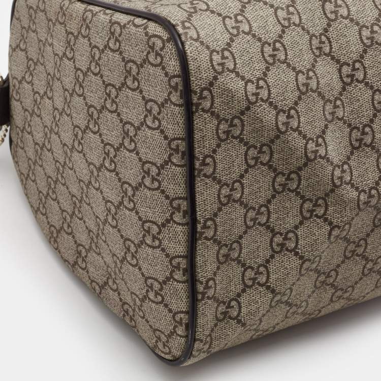 مملوكة مسبقًا Gucci Beige/Ebony GG Supreme Canvas Medium Tattoo Heart Joy Boston Bag