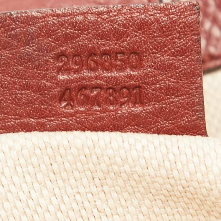 Pre Owned Gucci Red/Beige GG Canvas and Leather Medium Supreme Web Dressage Tote