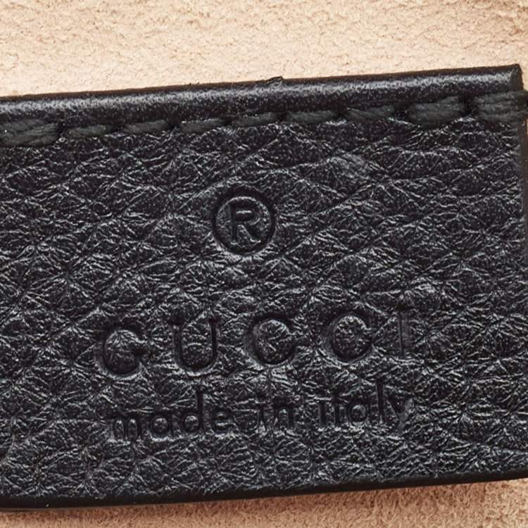 Pre Owned Gucci Black Leather Mini Web Ophidia GG Round Shoulder Bag