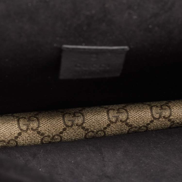 مملوكة مسبقًا Gucci Black/Beige GG Supreme Canvas and Suede Dionysus Belt Bag