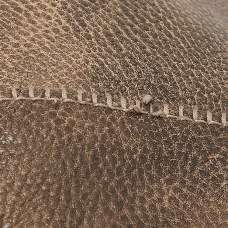 Pre Owned Gucci Beige/Black Grained Leather Charlotte Hobo