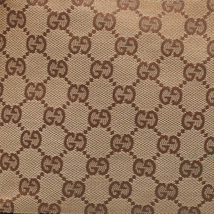 Pre Owned Gucci Beige/Green GG Canvas and Leather Hobo