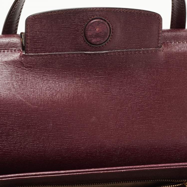 Pre Owned Gucci Burgundy Leather Medium New Bamboo Bullet Bag