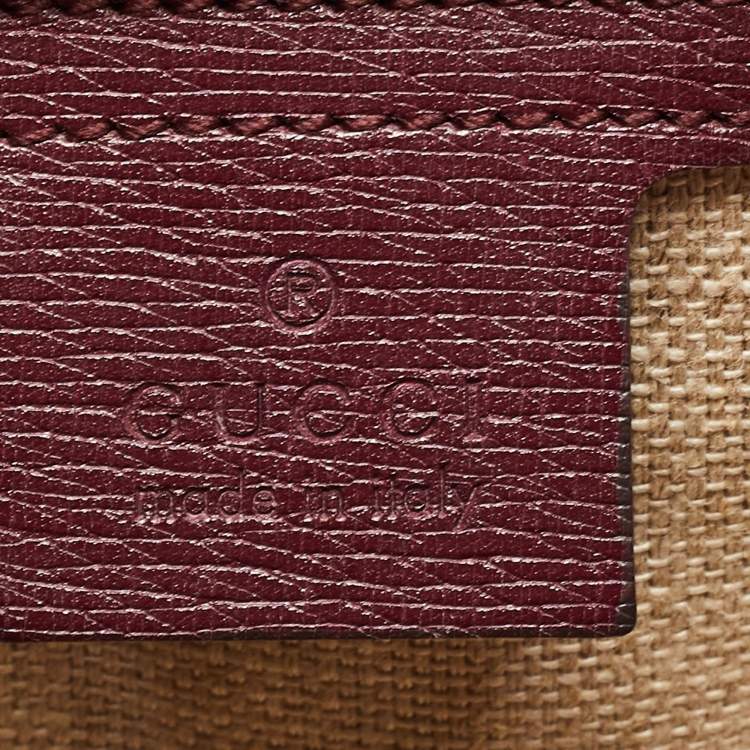 Pre Owned Gucci Burgundy Leather Medium New Bamboo Bullet Bag