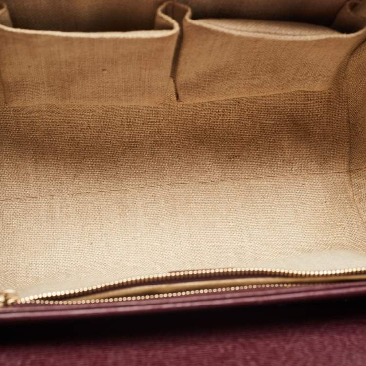 Pre Owned Gucci Burgundy Leather Medium New Bamboo Bullet Bag