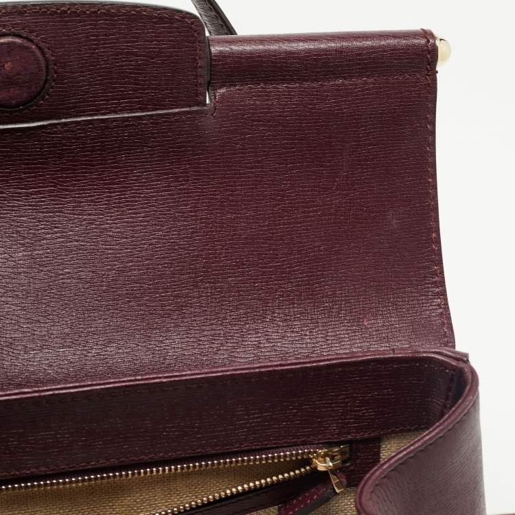 Pre Owned Gucci Burgundy Leather Medium New Bamboo Bullet Bag