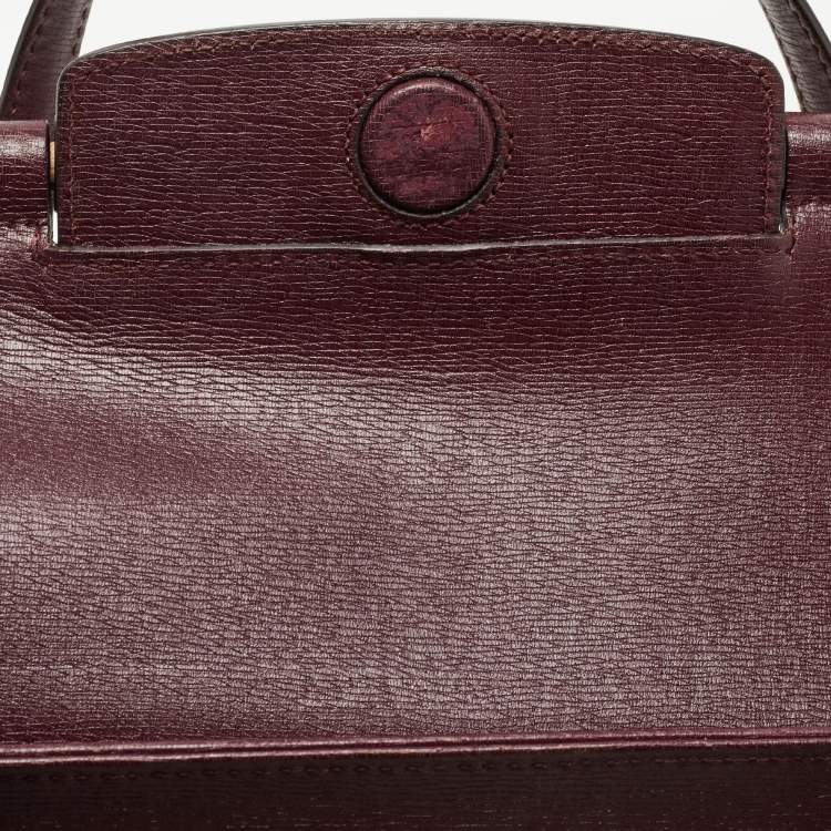 Pre Owned Gucci Burgundy Leather Medium New Bamboo Bullet Bag