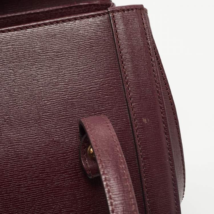 Pre Owned Gucci Burgundy Leather Medium New Bamboo Bullet Bag