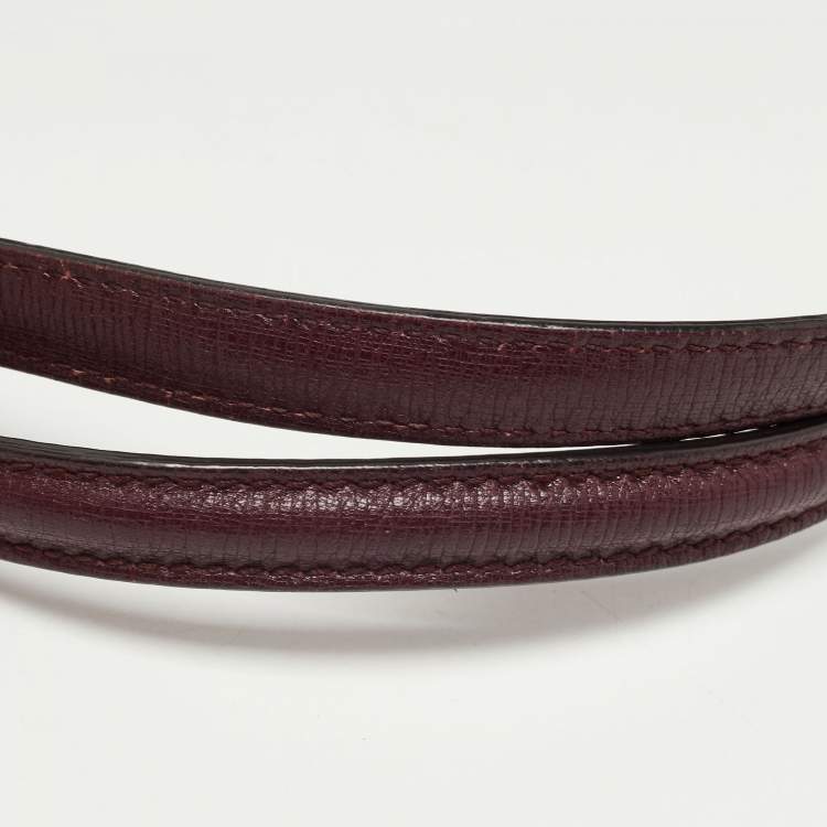 Pre Owned Gucci Burgundy Leather Medium New Bamboo Bullet Bag