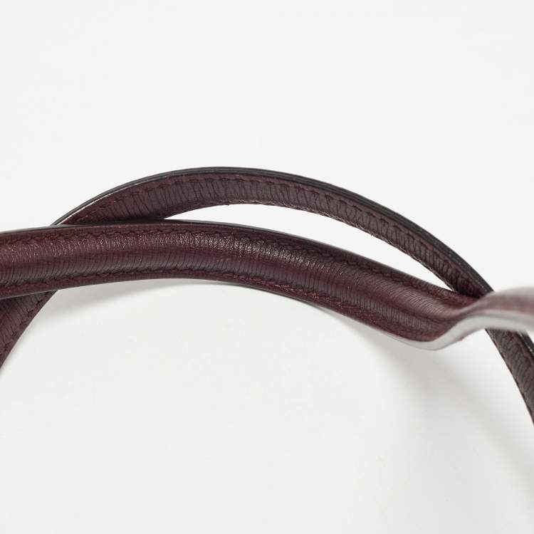 Pre Owned Gucci Burgundy Leather Medium New Bamboo Bullet Bag
