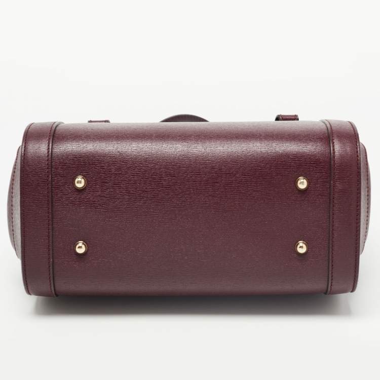 Pre Owned Gucci Burgundy Leather Medium New Bamboo Bullet Bag