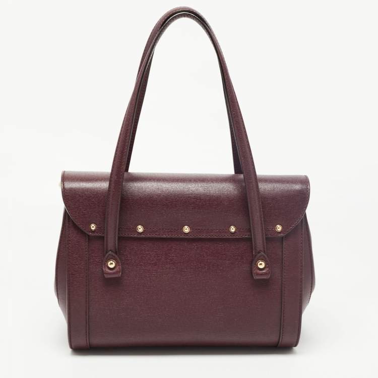 Pre Owned Gucci Burgundy Leather Medium New Bamboo Bullet Bag