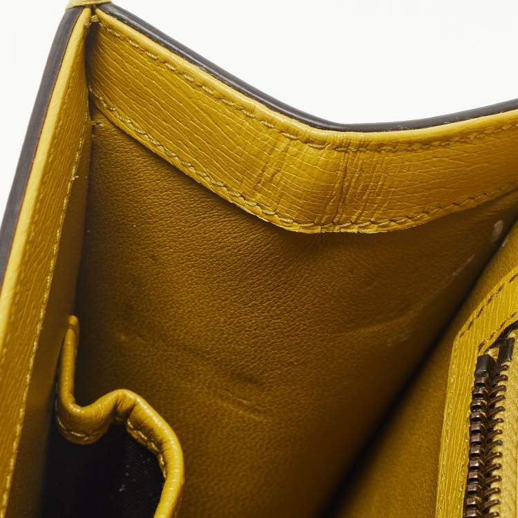 Pre Owned Gucci Yellow/Blue Leather Shanghai Heartbeat Top Handle Bag
