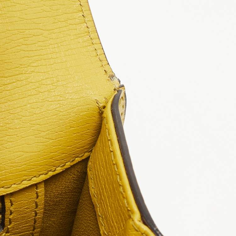 Pre Owned Gucci Yellow/Blue Leather Shanghai Heartbeat Top Handle Bag